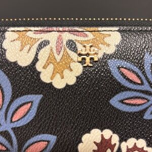 Tory Burch Black Floral Wallet
